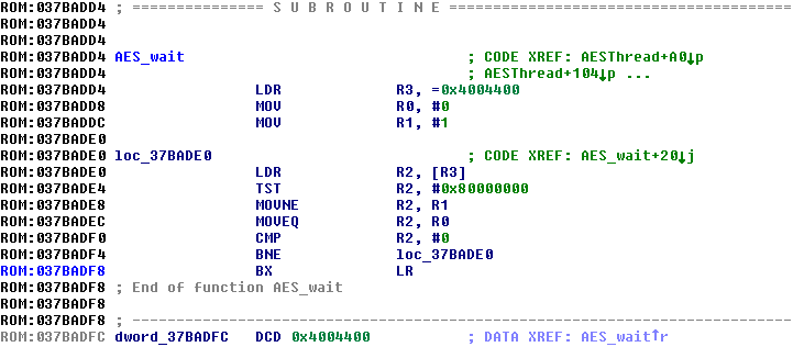 AES wait routine